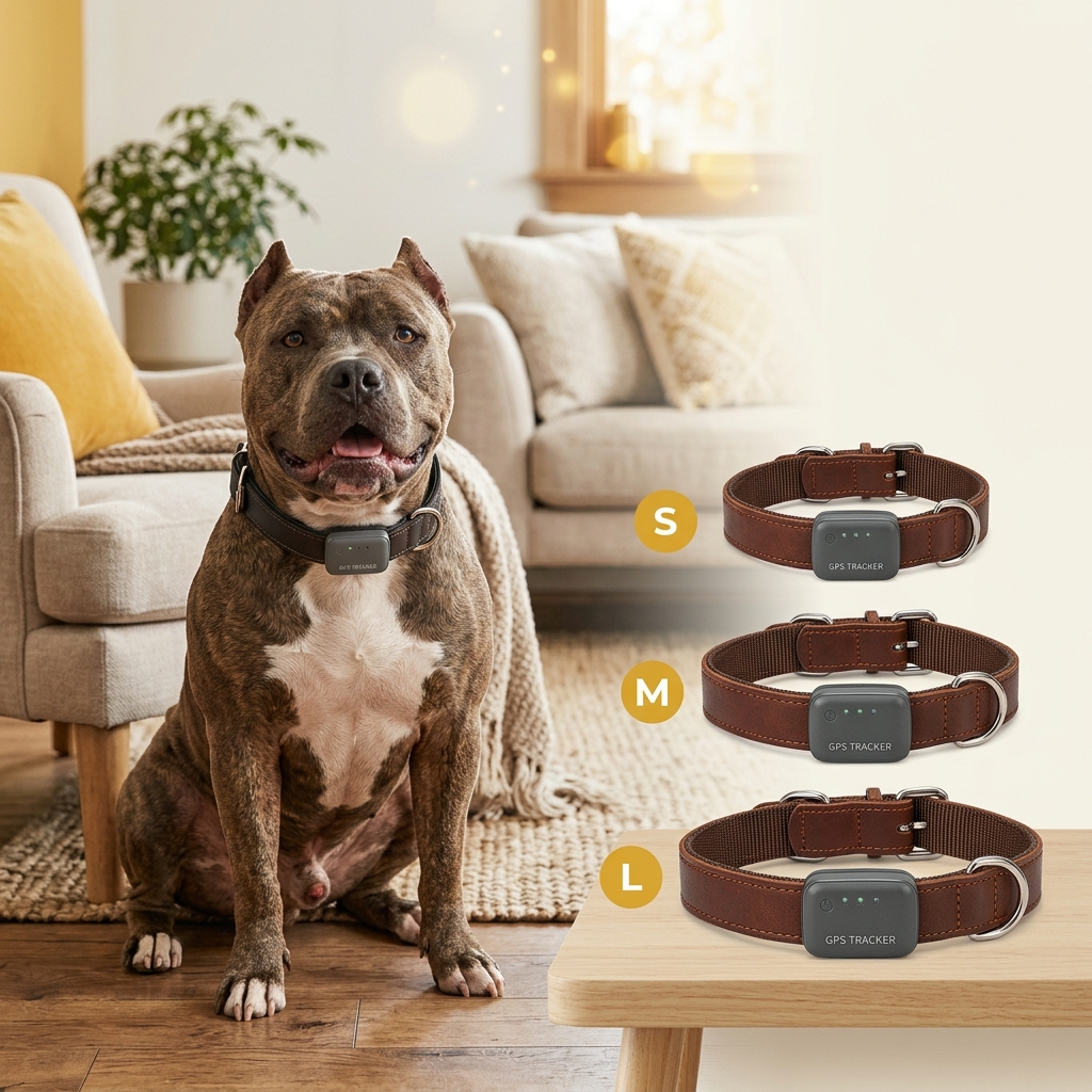 Collares con soporte rastreador para perros American Bully – S, M y L