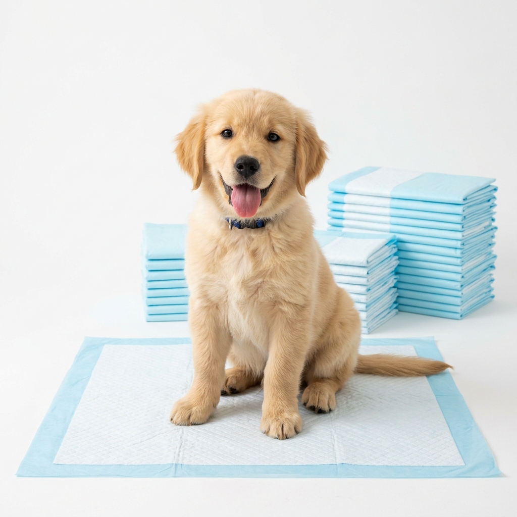 Pañal de piso para perros – cachorros sobre pañal azul
