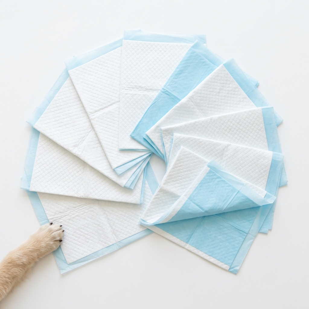 Pañales de piso para perros – presentación flat lay